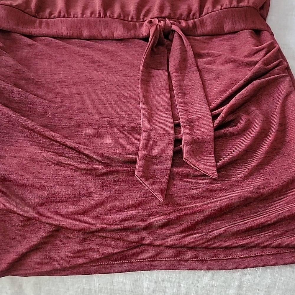 WHBM Metallic Ruby 3/4 Dolan Sleeve Dress - Picture 14 of 16